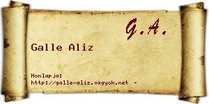 Galle Aliz névjegykártya